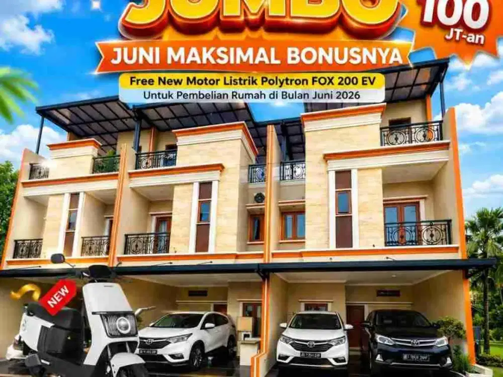 TOWNHOUSE EKSKLUSIF 2 LANTAI + ROOFTOP LOKASI STRATEGIS PALING DICARI
KRAMATJATI, JAKARTA TIMUR