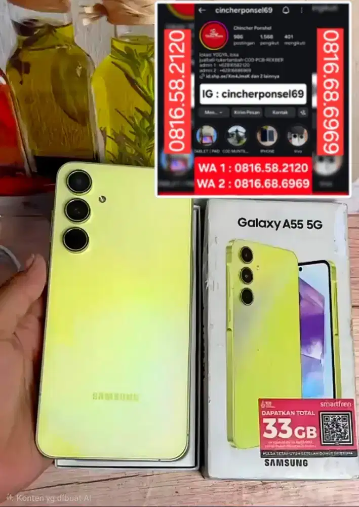 Jual hp samsung A55 5G 8/256 istimewa free ADAPTOR n case