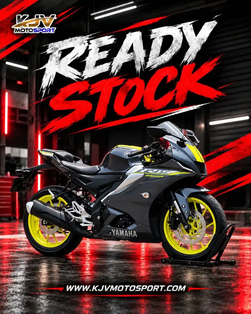 YAMAHA YZF R15 V4 GREY 2023 KM 5K PAJAK PANJANG FULL MULUS