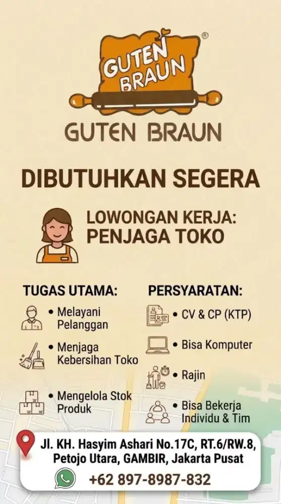 LOWONGAN KERJA TOKO GUTEN BRAUN