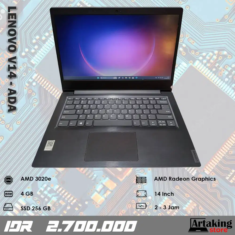 Lenovo V14 - ADA - AMD 3020e - Ram 4 GB - SSD 256 GB