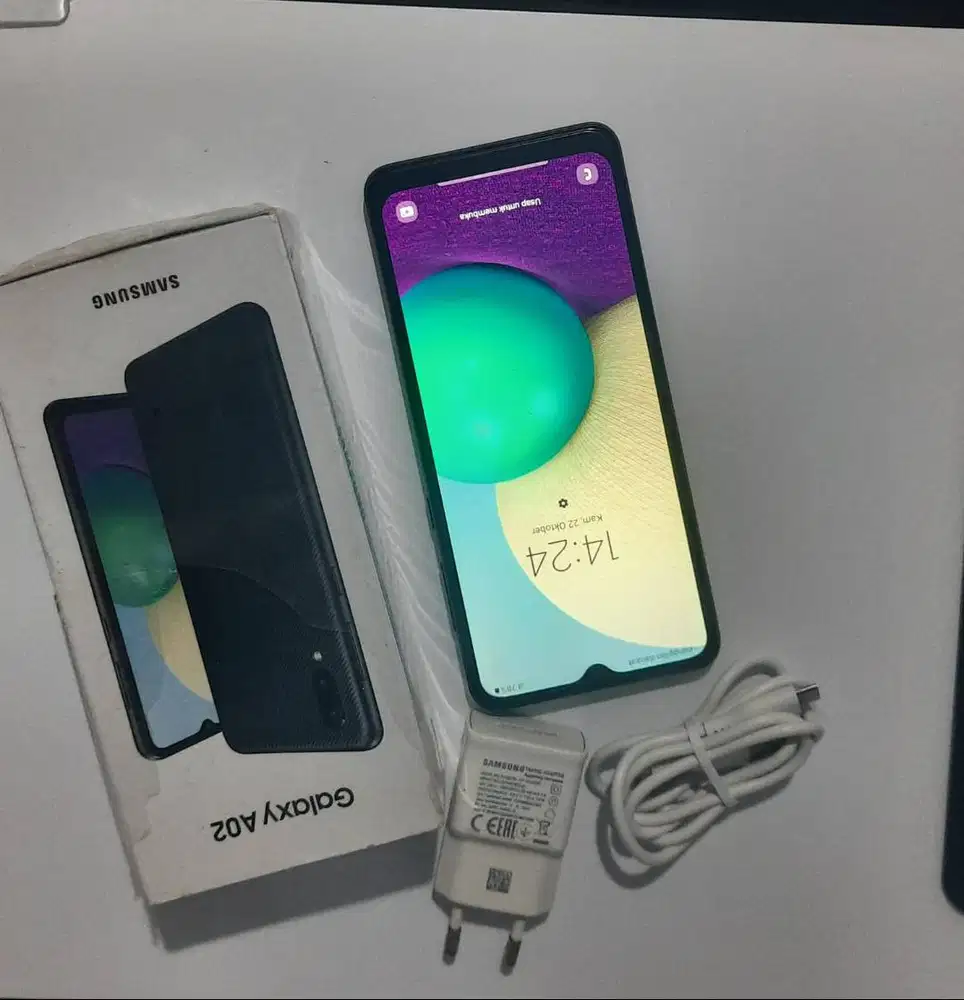 Samsung Galaxy A02 3/32GB Bekas Like New Mulus Fullset Original SEIN