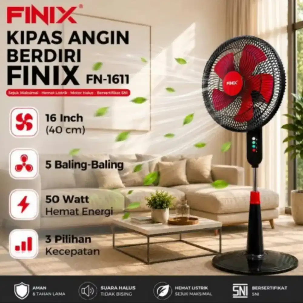 Kipas angin berdiri merek finix 16 inch murah