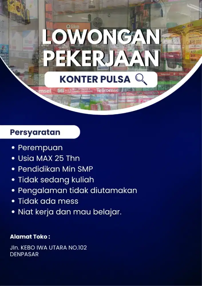 DI BUTUHKAN SEGERA