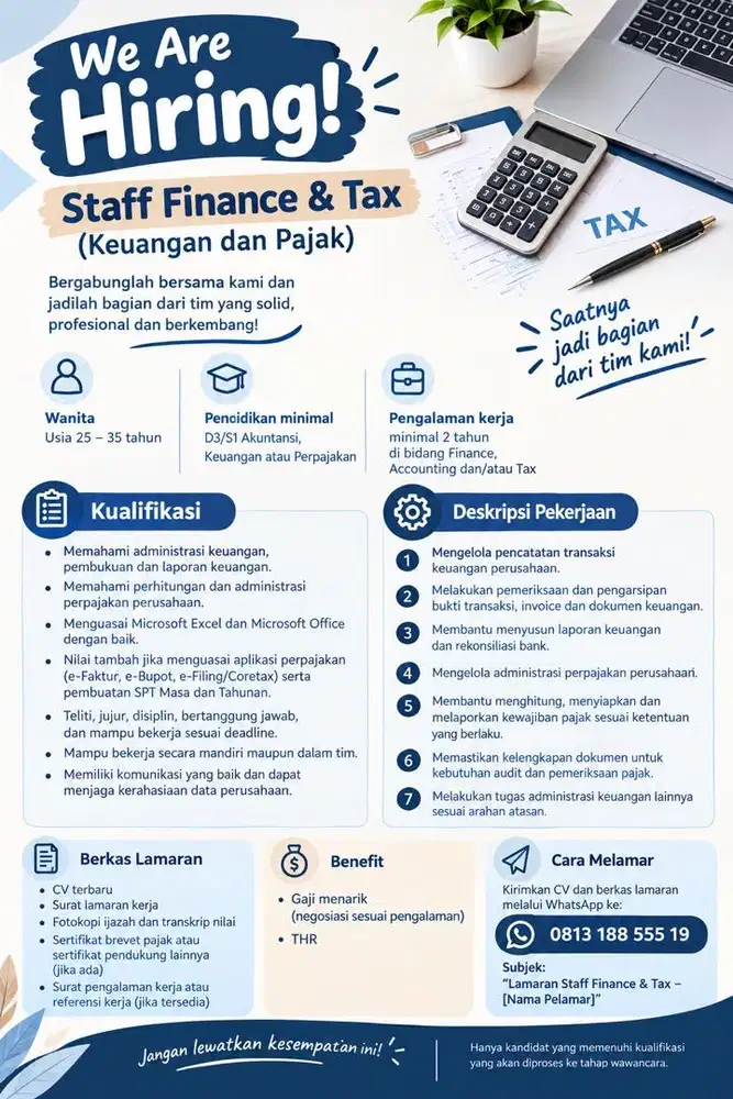 Staff Finance & Tax
