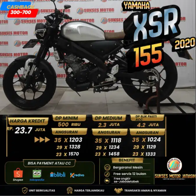 YAMAHA XSR 155 PLAT JAKARTA  PAJAK DAN KALENG BARU KM, MASIH RENDAH