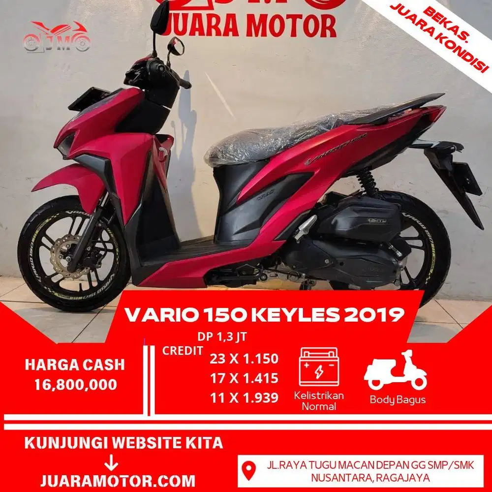 HONDA VARIO 150 KEYLESS 2019 PAJAK PANJANG MOTOR TERAWAT TINGGAL PAKE