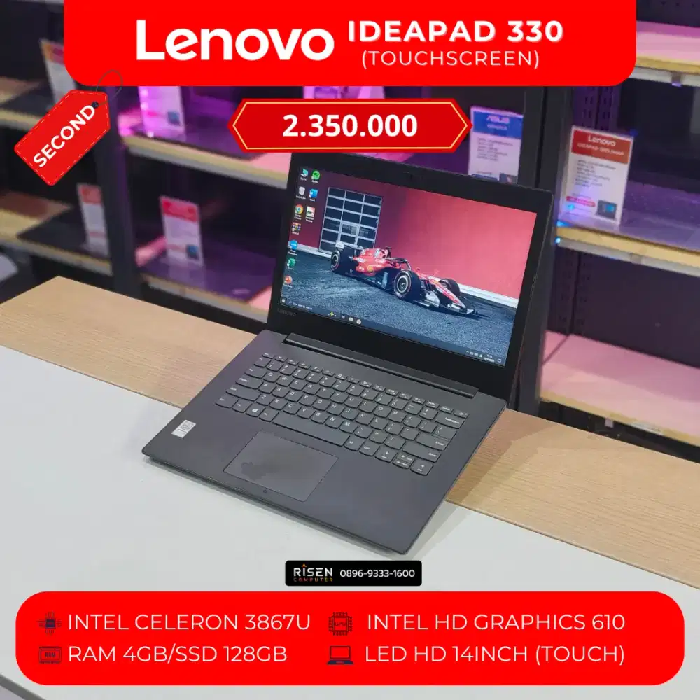 LENOVO IDEAPAD 330 Intel Celeron 3867U RAM 4GB SSD 128GB HD 14Inch