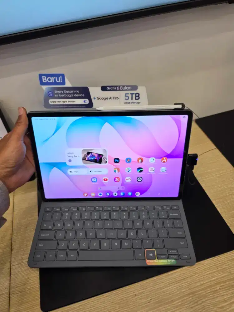 SAMSUNG TAB S12+ BONUS KEYBOARD AI KEY, SPEN DAN COVERCASE ORIGINAL