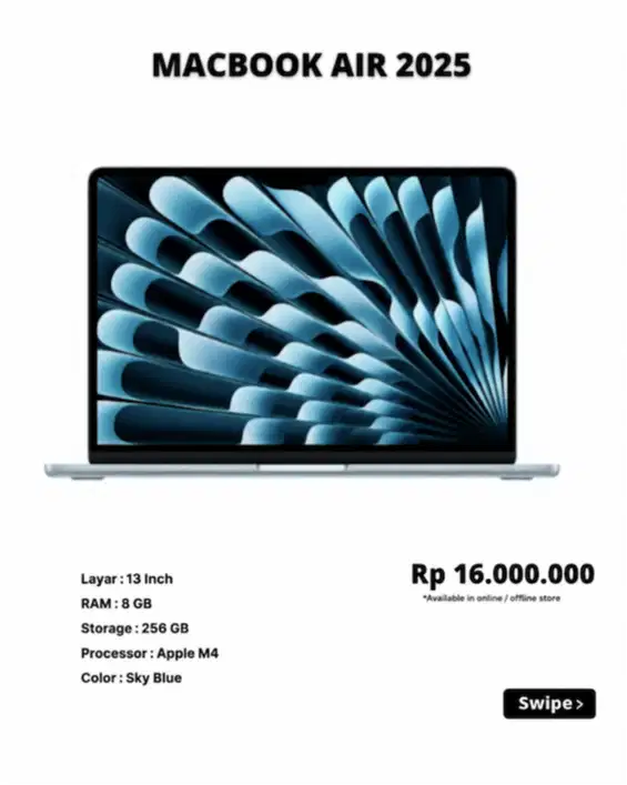 New Macbook Air M4 16/256 GB iBox