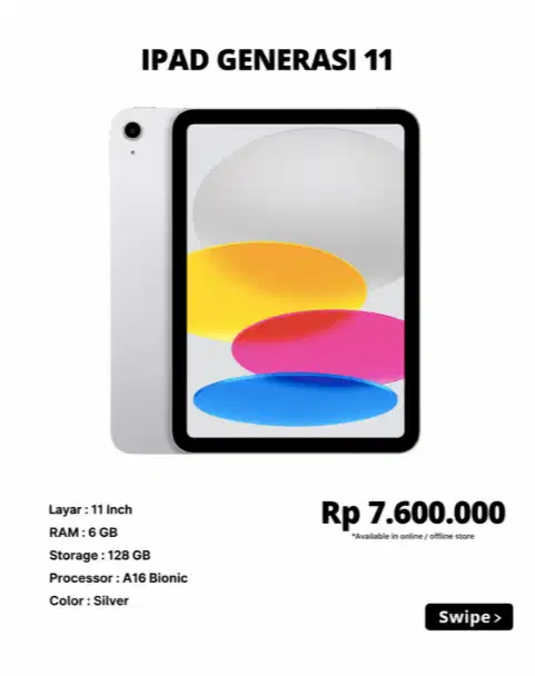 IPad Generasi 11 A16 New iBox
