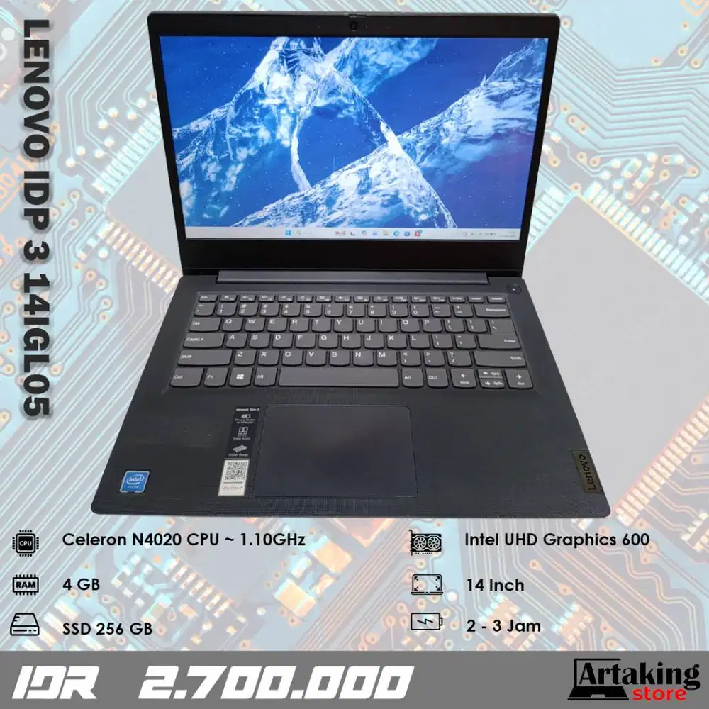 Lenovo Ideapad 3 14IGL05 - Celeron N4020 - Ram 4 GB - SSD 256 GB