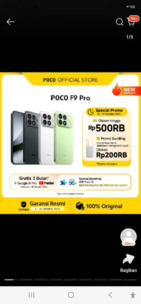 Poco f9 pro 12_512gb spek tertinggi harga official  13jt jual termurah