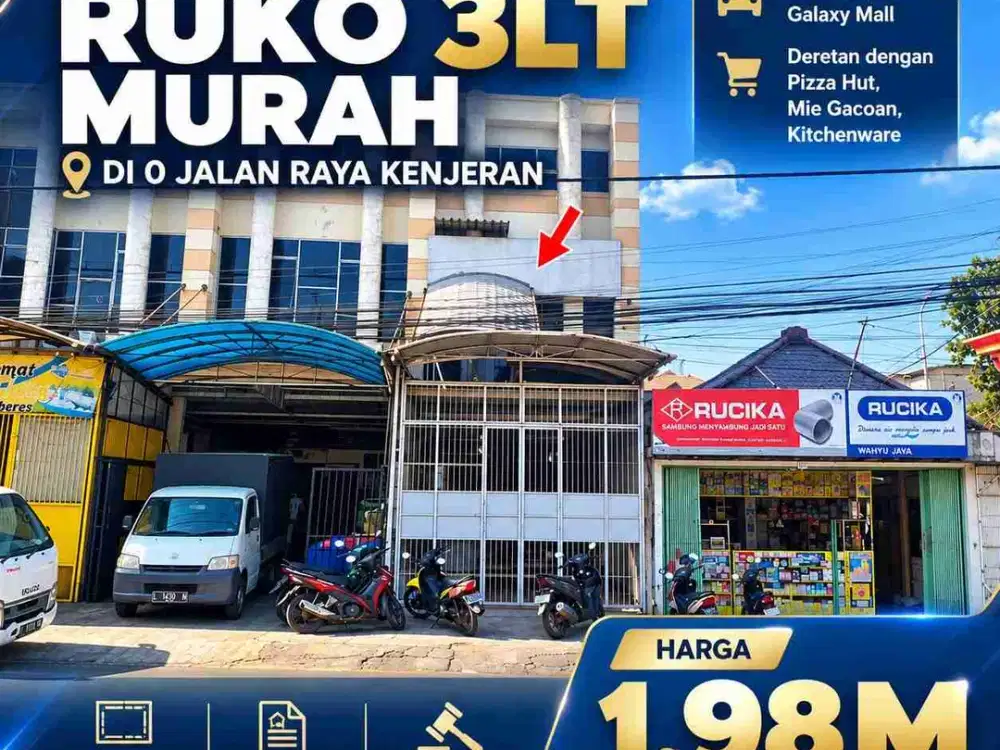 Jual lelang ruko kenjeran dekat Ry merr, Galaxy mall