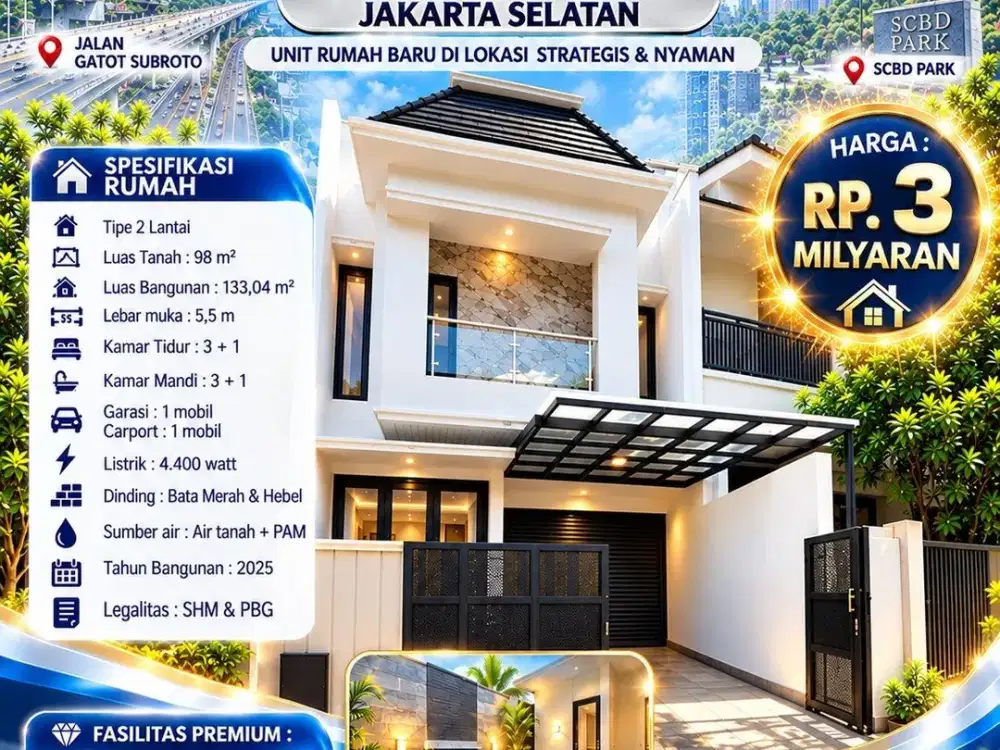 Dijual Rumah Baru Murah Di Mampang Dekat Senayan Park