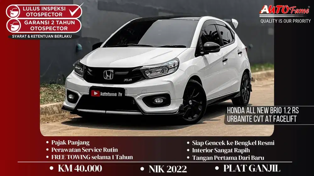 KM40RB Honda All New Brio 1.2 RS Urbanite CVT AT Facelift Tgn 1 Dr Br