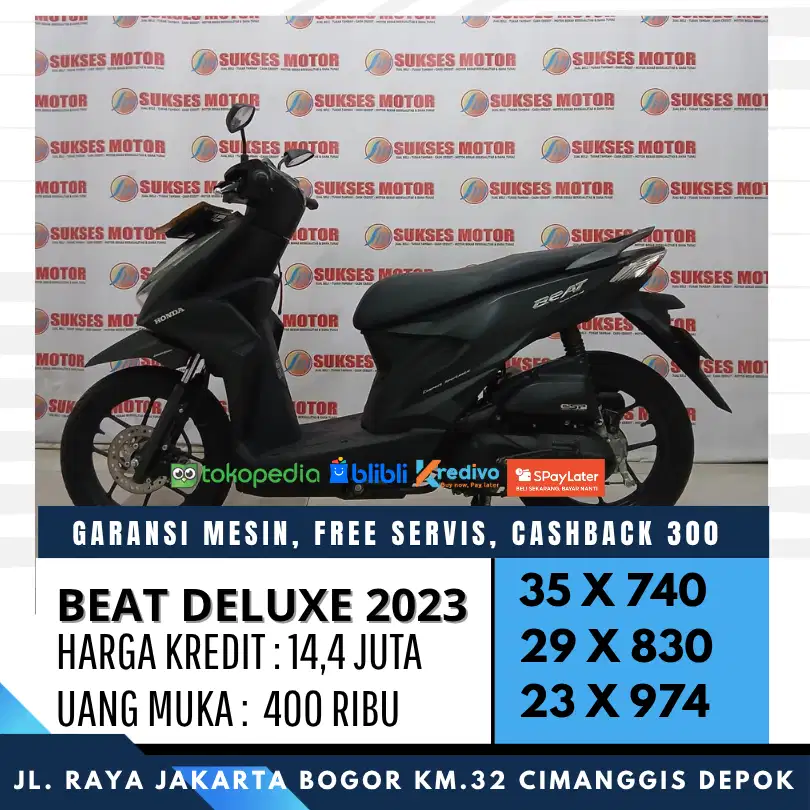 DP400 BEAT DELUXE 2023 UNIT MULUS BERGARANSI CASH KREDIT SYARAT KTP KK