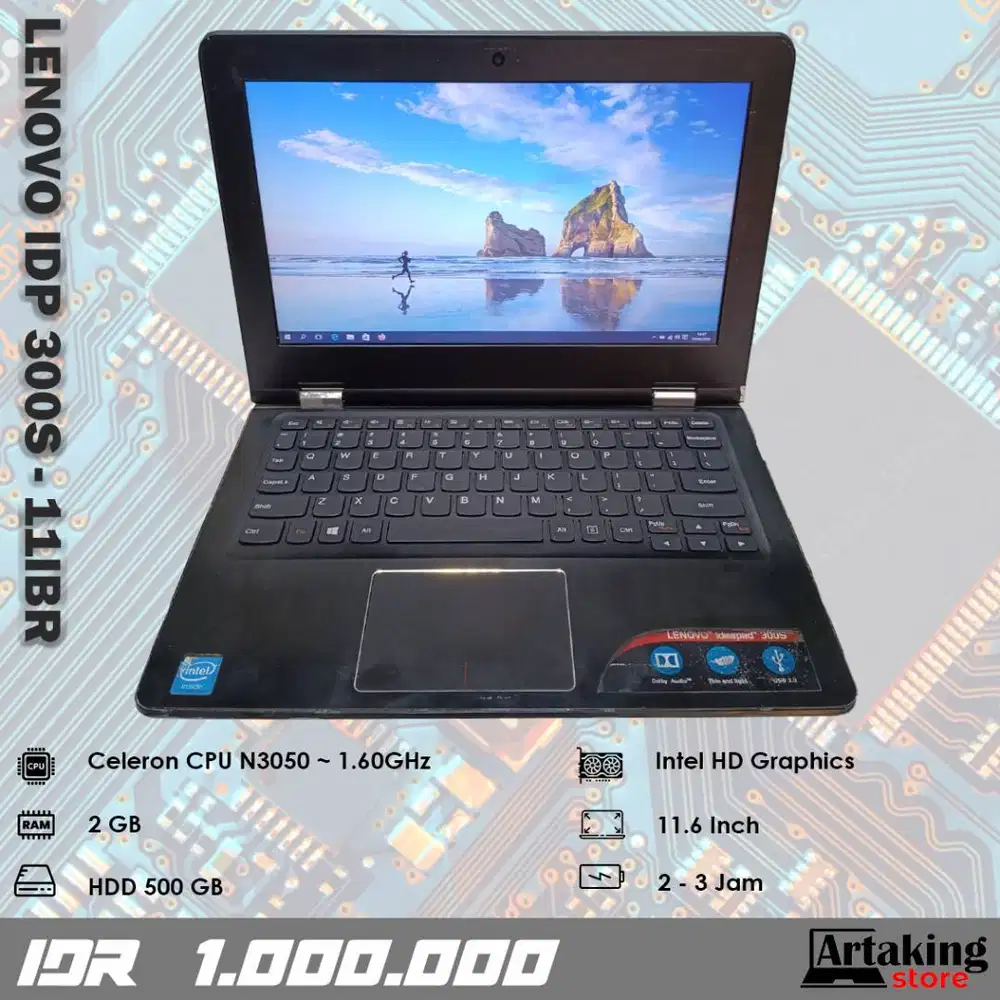 Lenovo Ideapad 300s - 11IBR - Celeron N3050 - Normal Siap Pakai