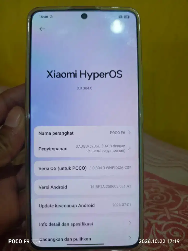 Poco F6 ram 12 internal 512 snapdragon 8s gen3