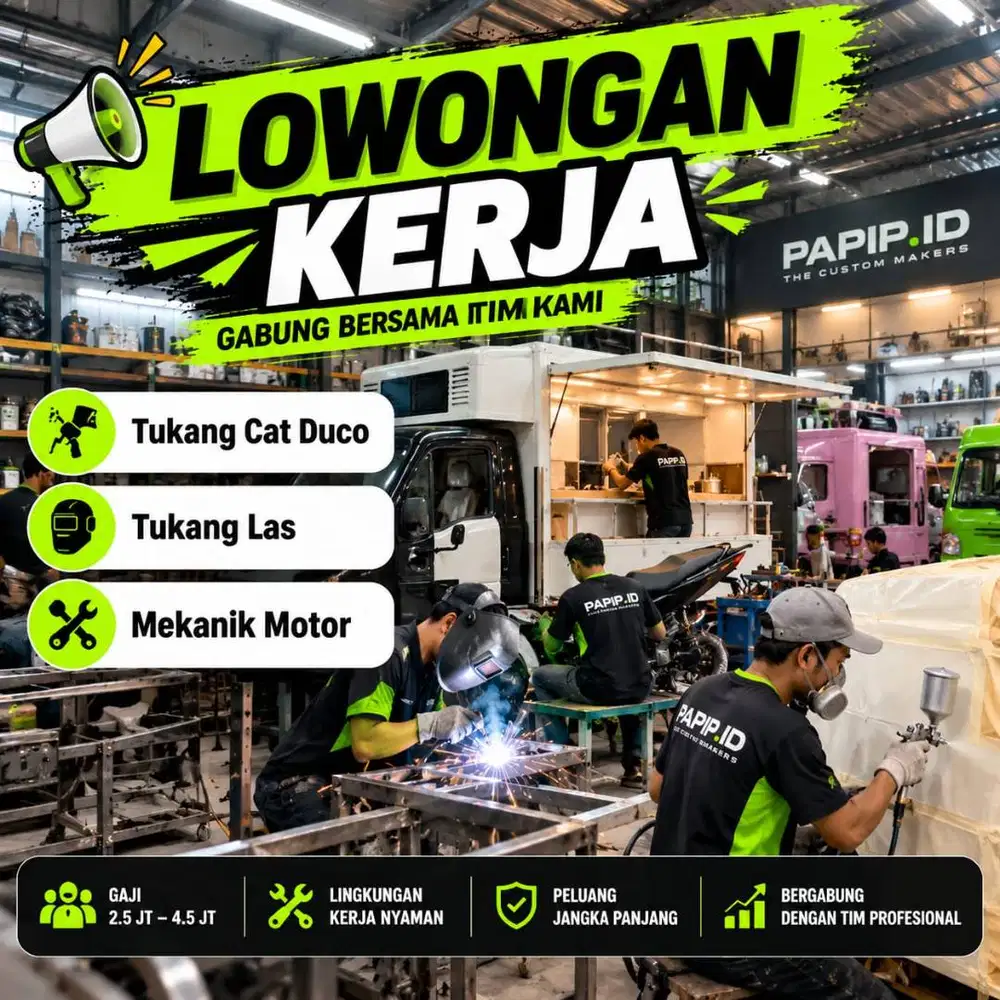 Lowongan Kerja Tukang Las, Cat Duco & Mekanik Motor