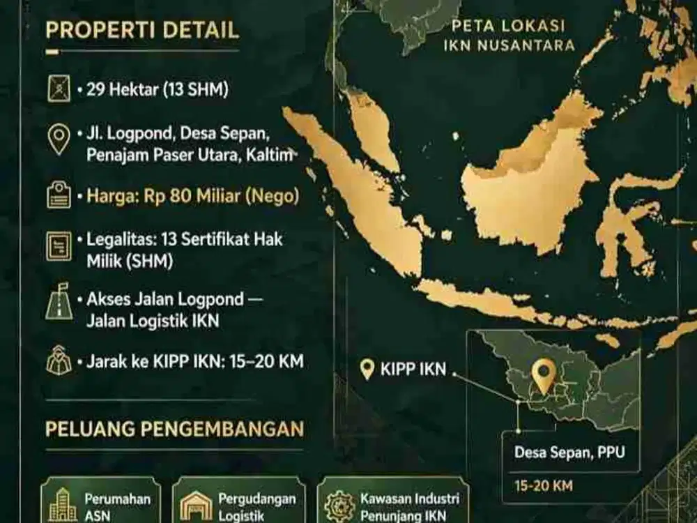 Nego sampai jadi Di jual Tanah di IKN ibu kota negara jalan logpond Ring 2