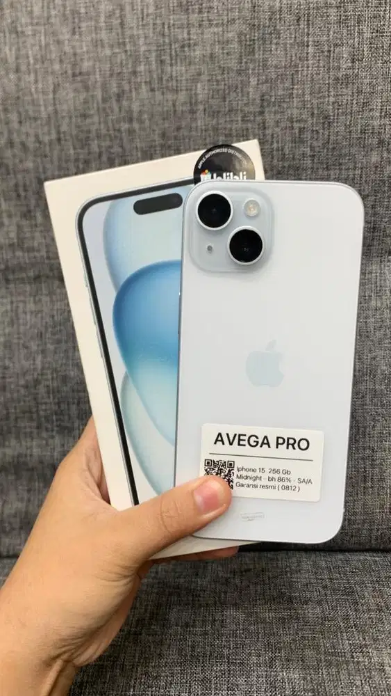 Second iphone 15,blue 256gb bh 100% garansi resmi