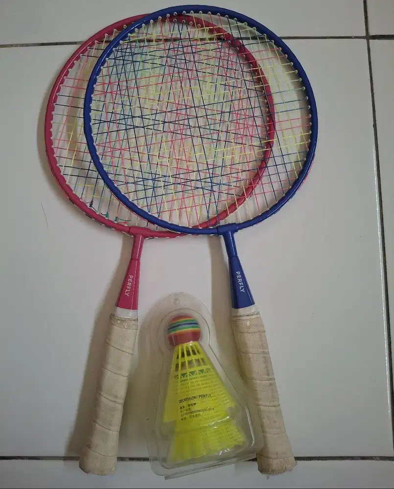 Raket Racket Set Plus Cock  Mini Pendek Badminton Bulu Tangkis Anak