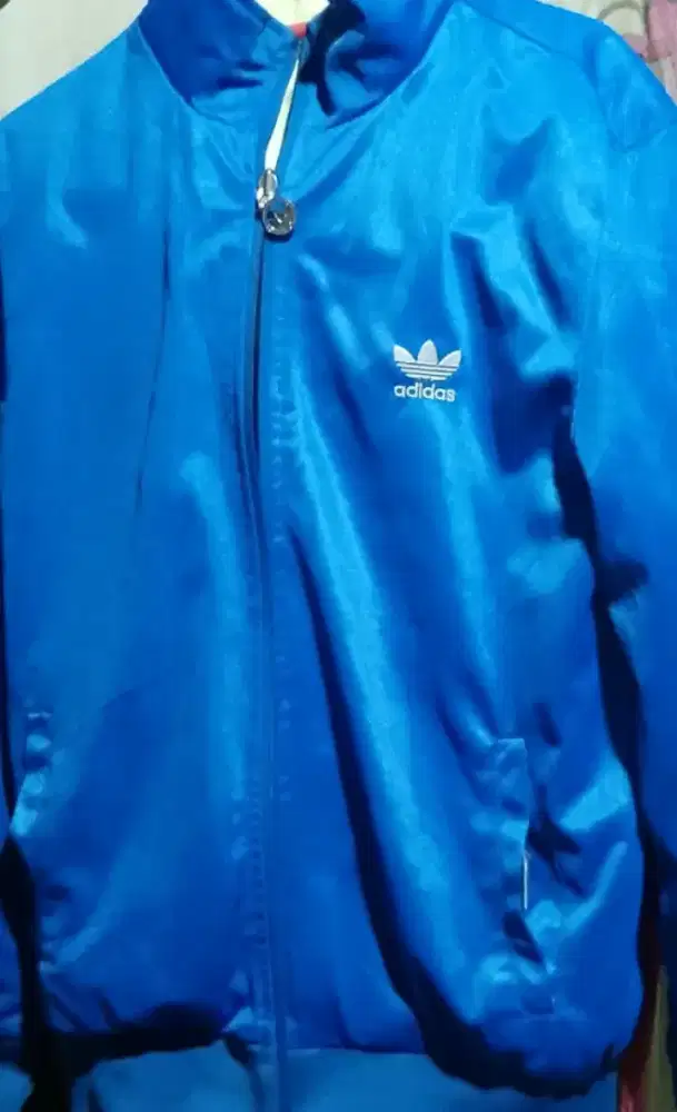 Jaket Adidas ori biru