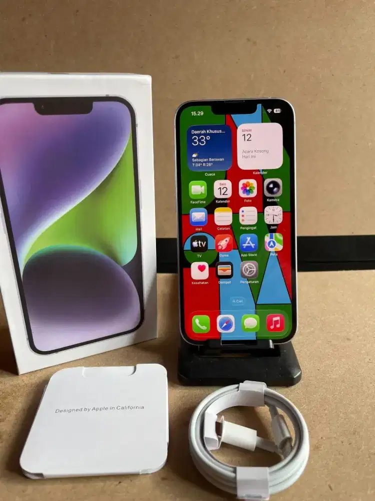 Iphone 14 128gb purple inter all operator fulset mulus