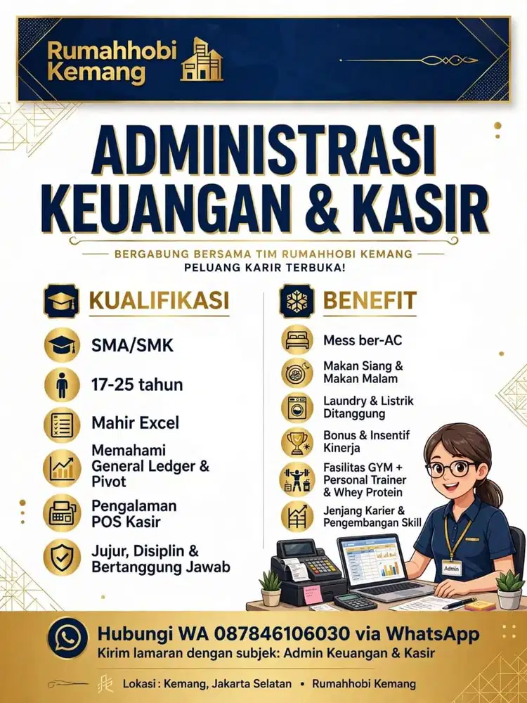 Lowongan staff admin keuangan