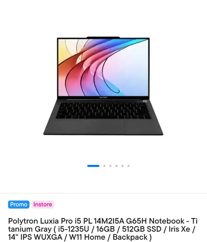 Laptop Polytron Luxia Pro i5 ( core-i5/ram 16GB/512GB )