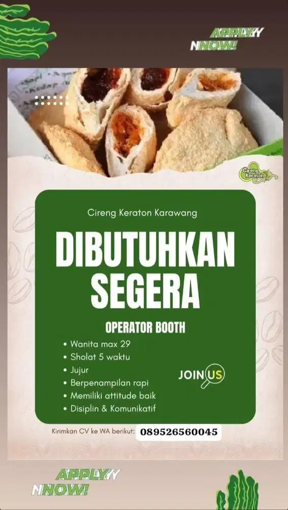 Di Butuhkan Operator Booth