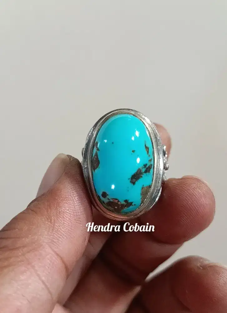 Batural Batu Cincin Pirus Persia Blue Fancy Jumboo