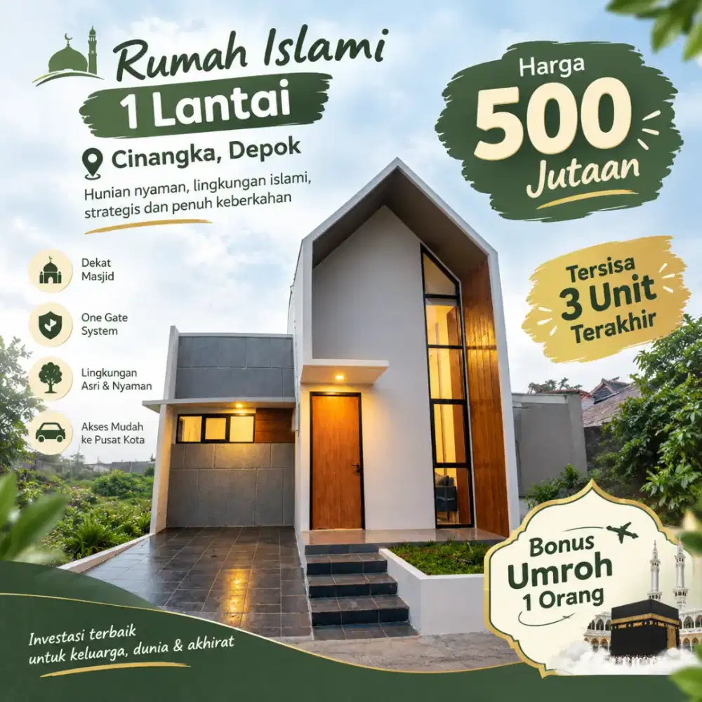 Hunian Islami 1 lantai di Cinangka