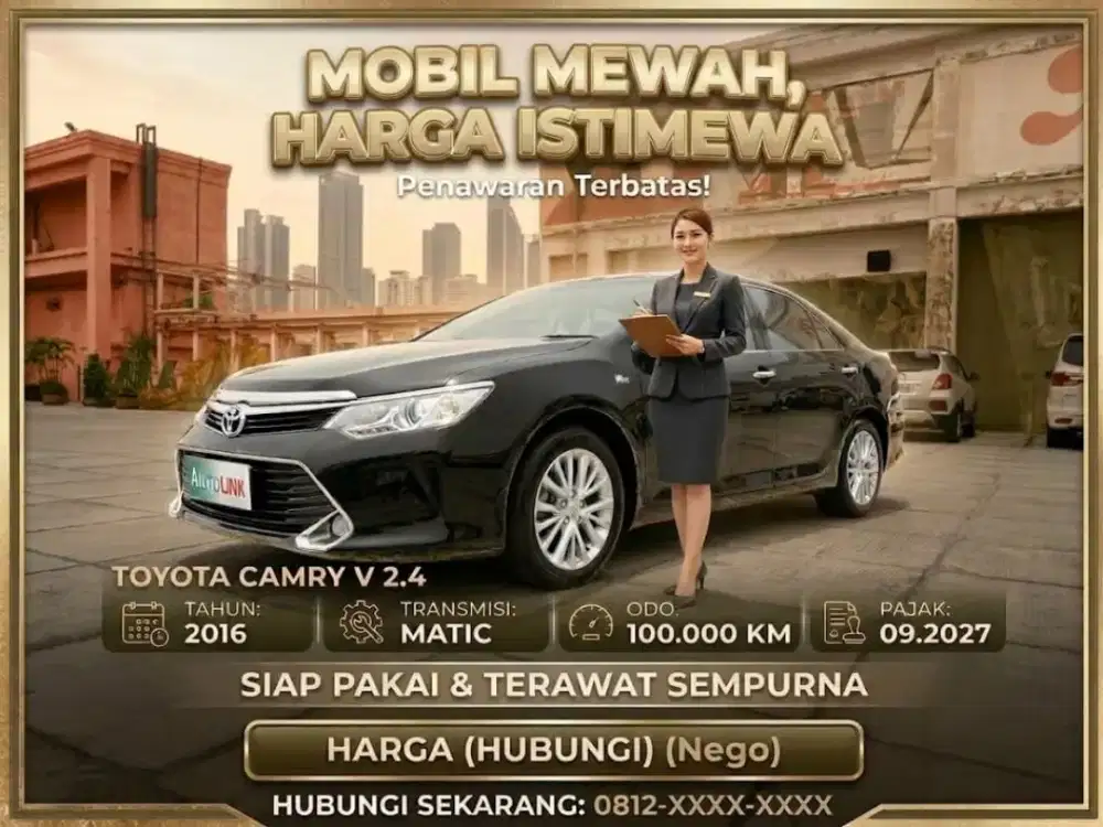 CAMRY V 2.5 MATIC 2016 HITAM MULUS TERAWAT 2017 SIAP PAKAI 2015 MEWAH