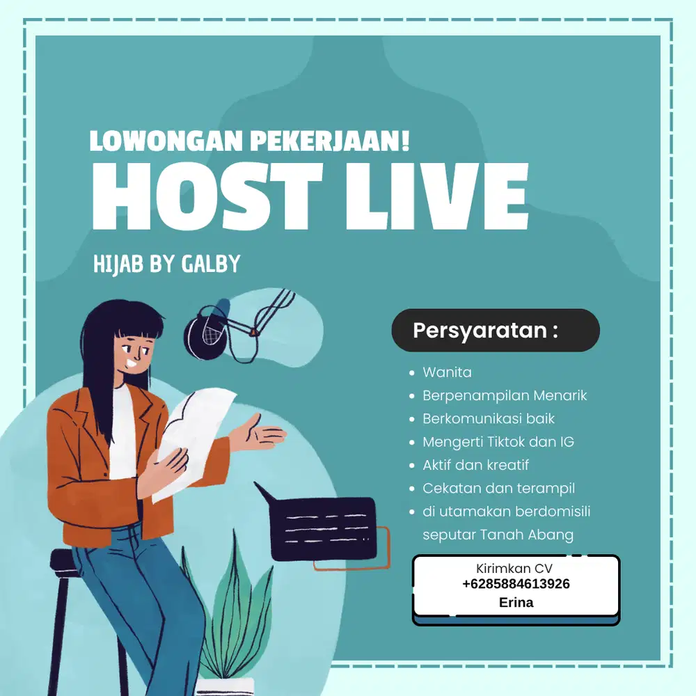 Lowongan host live Hijab dan manset