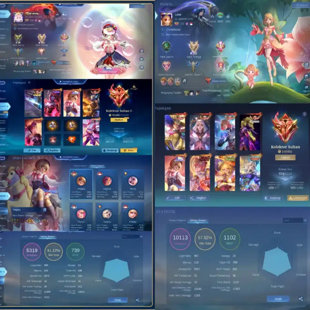 JUAL AKUN MOBILE LEGENDS LANGSUNG 2 AKUN YANG MINAT CHET