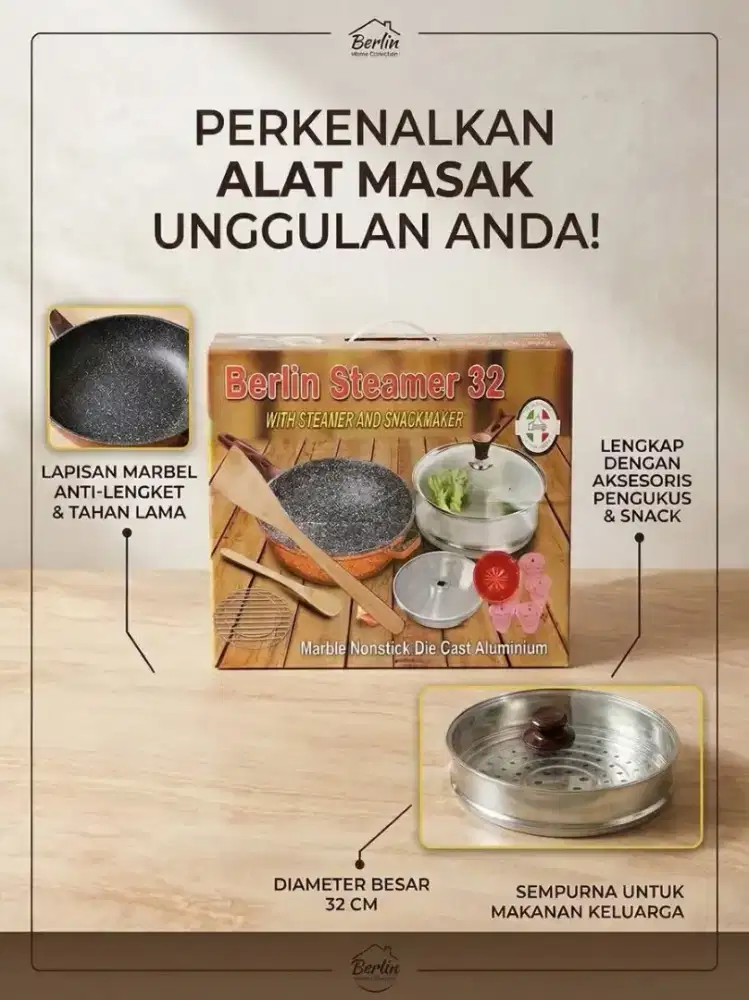 Banting Harga! Panci Premium Berlin Steamer32 cm No Minus - Area Medan
