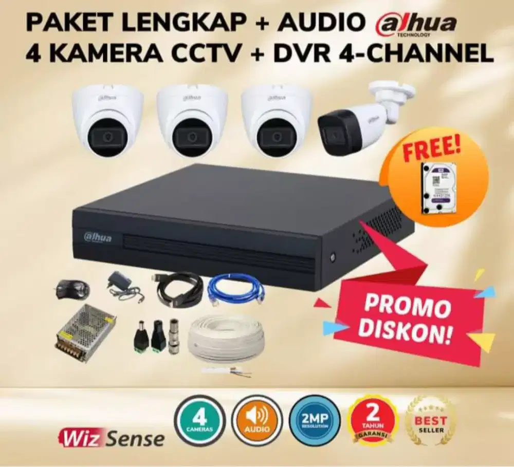 paket cctv dahua audio 2mp