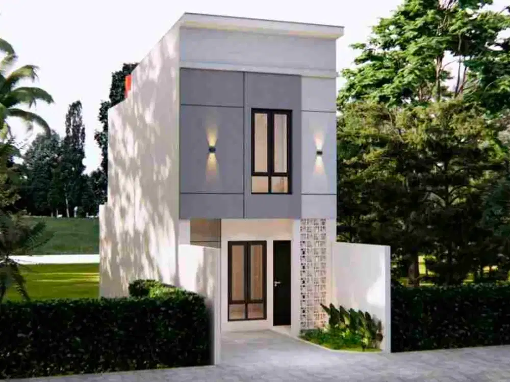 Rumah modern minimalis 2 lantai di Galaxy bebas banjir dekat Mall Grand Galaxy