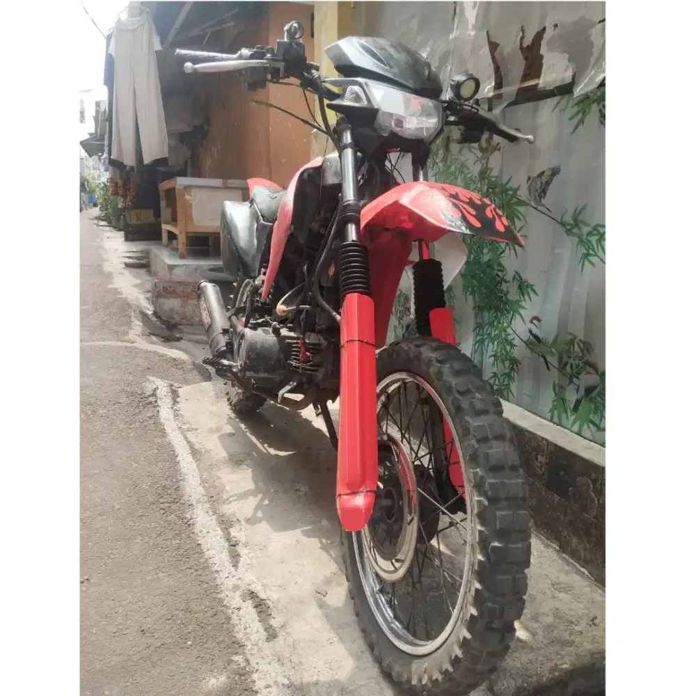 Motor Trail Kawasaki 110 CC Cross Tril Offroad Kaze SS Lengkap Normal
