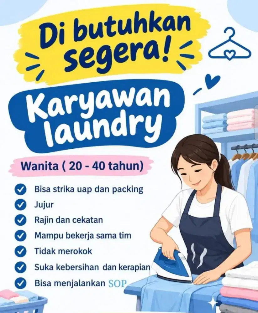 Mencari anggota untuk laundry secepatnya