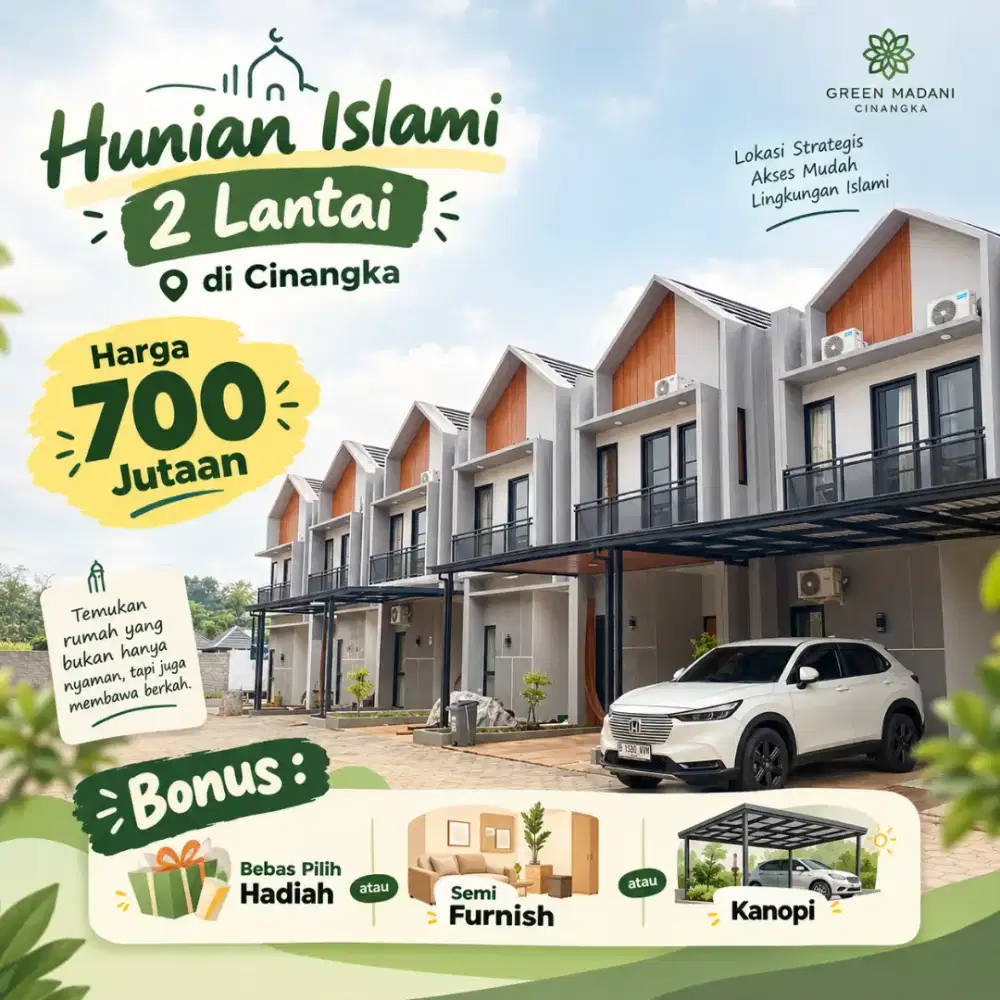 Jual Rumah Islami 2 Lantai, Cinangka 700 Jutaan