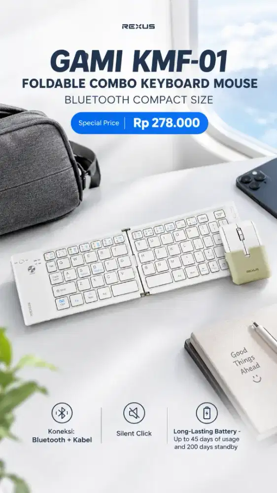 Keyboard wireless lipat rexus GAMI KMF-01
