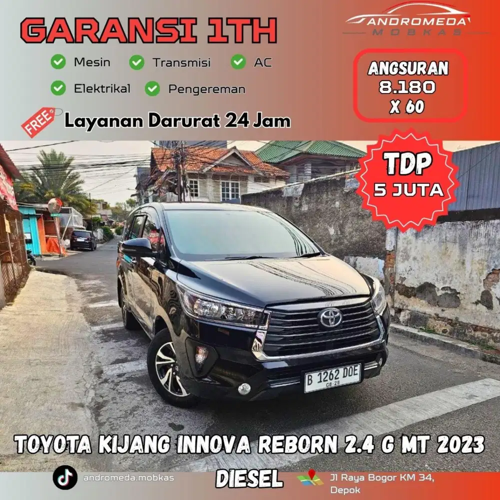 TDP TERMURAH 5 JT TOYOTA KIJANG INNOVA REBORN 2.4 G MT DIESEL 2023