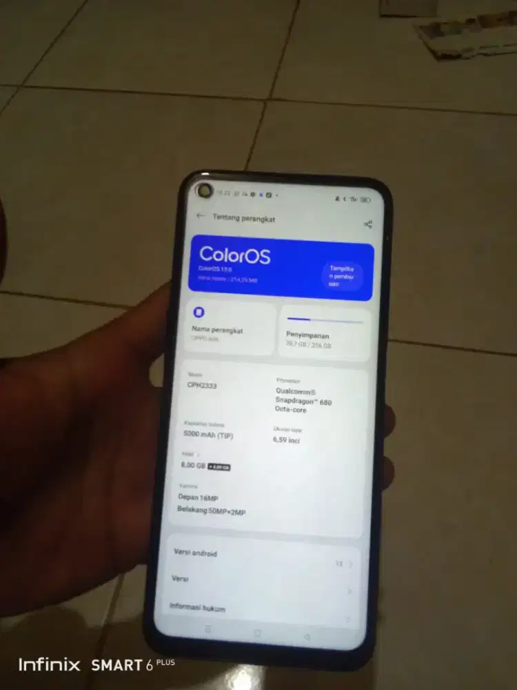 Oppo A96 ram 8+256