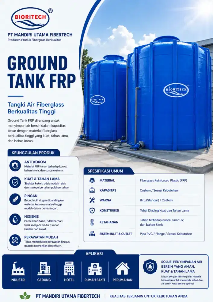 Ground Tank/Groundtank/Tangki Air/Tandon Air/FRP 600L BIORITECH