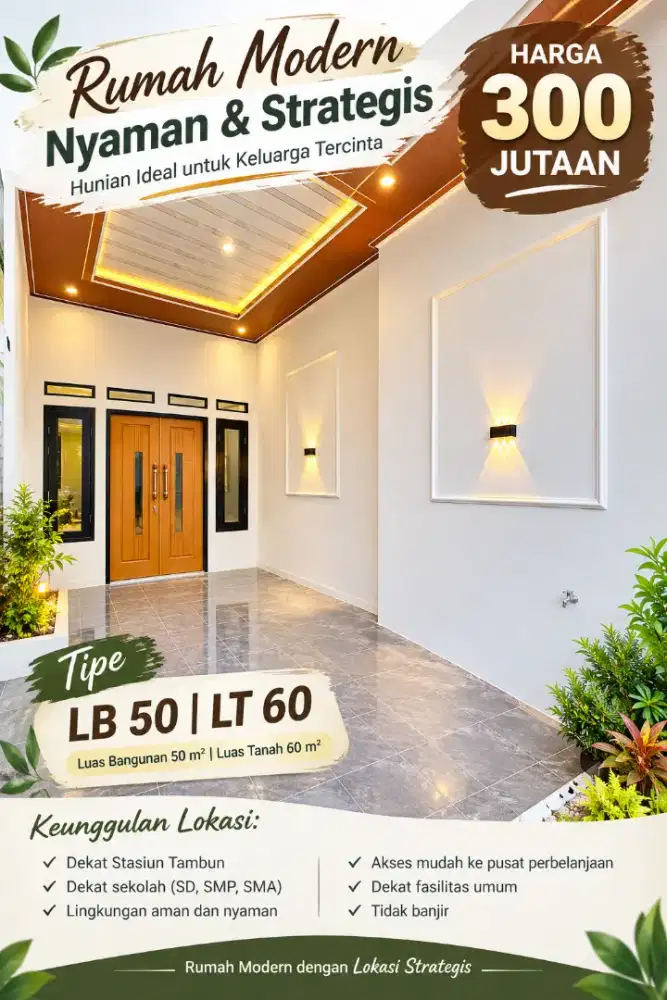 DIJUAL RUMAH TAMAN RAYA, SIAP HUNI , DEKAT STASIUN TAMBUN