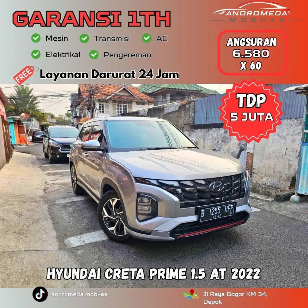 TDP TERMURAH 5 JT HYUNDAI CRETA PRIME IVT 2022 KONDISI ISTIMEWA