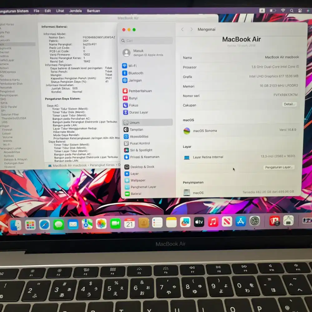 Macbook Air Retina i5, 13-inch, 2018.